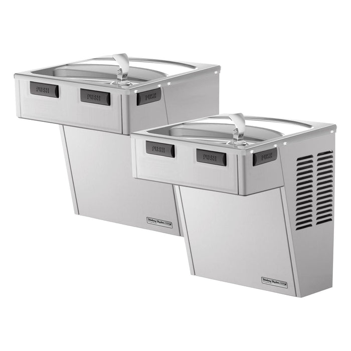 Elkay HAC8BLSS-NF Halsey Taylor Wall Mount Bi-Level ADA Water Cooler, Non-Filtered 8 GPH Stainless Steel