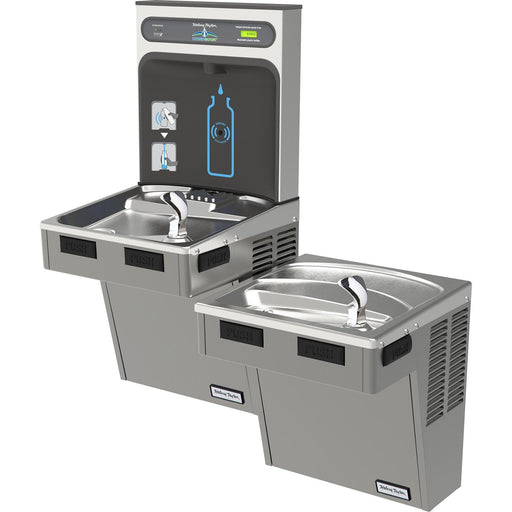 Elkay HTHB-HAC8BLPV-WF Halsey Taylor Filling Station, 2-Level Water Cooler, Filtered Platinum
