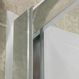 DreamLine DL-6963R-22-04 Visions 36"D x 60"W x 74 3/4"H Sliding Shower Door in Brushed Nickel with Right Drain Biscuit Shower Base