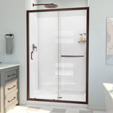 DreamLine D2094836XXC0006 Infinity-Z Sliding Shower Door, Base,, White Wall Kit in Oil Rubbed Bronze, Clear Glass