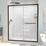 DreamLine D2096032XXC0006 Infinity-Z Sliding Shower Door, Base,, White Wall Kit in Oil Rubbed Bronze, Clear Glass