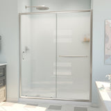 DreamLine D2096030XFL0004 Infinity-Z Sliding Shower Door, Base,, White Wall Kit in Brushed Nickel, Frosted Glass