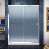 DreamLine DL-6973C-22-01F Infinity-Z 36"D x 60"W x 74 3/4"H Frosted Sliding Shower Door in Chrome and Center Drain Biscuit Base