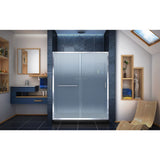 DreamLine DL-6972C-88-01F Infinity-Z 34"D x 60"W x 74 3/4"H Frosted Sliding Shower Door in Chrome and Center Drain Black Base