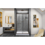 DreamLine DL-6975C-06CL Infinity-Z 36"D x 48"W x 74 3/4"H Clear Sliding Shower Door in Oil Rubbed Bronze and Center Drain White Base