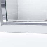 DreamLine D2096034XFR0001 Infinity-Z 34"D x 60"W x 78 3/4"H Sliding Shower Door, Base, and White Wall Kit in Chrome and Frosted Glass