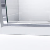 DreamLine DL-6971R-04FR Infinity-Z 32"D x 60"W x 74 3/4"H Frosted Sliding Shower Door in Brushed Nickel and Right Drain White Base