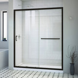Dreamline SHDR-0960720-09 Infinity-Z 56-60" W x 72" H Semi-Frameless Sliding Shower Door, Clear Glass in Satin Black