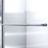 DreamLine DL-6971R-04FR Infinity-Z 32"D x 60"W x 74 3/4"H Frosted Sliding Shower Door in Brushed Nickel and Right Drain White Base