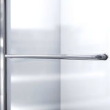 DreamLine D2096036XFC0004 Infinity-Z 36"D x 60"W x 78 3/4"H Sliding Shower Door, Base, and White Wall Kit in Brushed Nickel and Frosted Glass