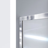 DreamLine D2096036XFC0001 Infinity-Z 36"D x 60"W x 78 3/4"H Sliding Shower Door, Base, and White Wall Kit in Chrome and Frosted Glass
