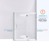 DreamLine E32906530R-04 Unidoor-X 59 1/2"W x 30 3/8"D x 72"H Frameless Hinged Shower Enclosure in Brushed Nickel