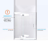 DreamLine D32406572L-04 Unidoor-X 54 1/2-55"W x 72"H Frameless Hinged Shower Door in Brushed Nickel