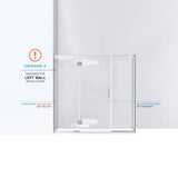 DreamLine E3242230L-04 Unidoor-X 70"W x 30 3/8"D x 72"H Frameless Hinged Shower Enclosure in Brushed Nickel