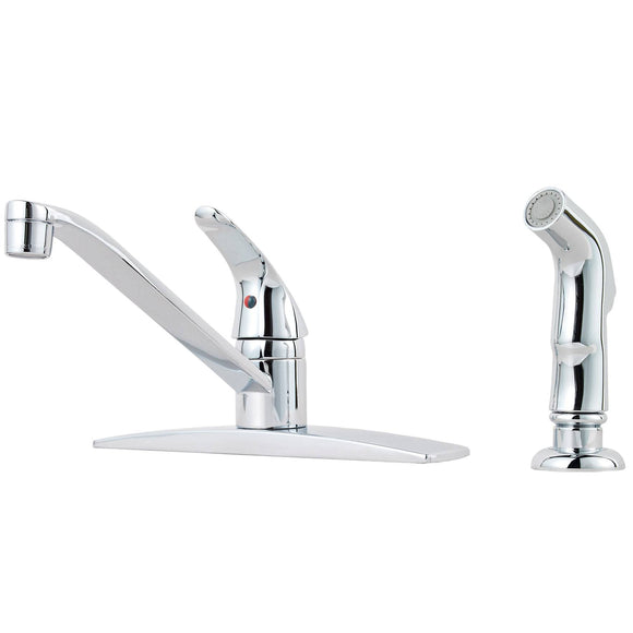 Pfister J134-444C Pfirst Kitchen Faucet with Side Spray, Polished Chrome