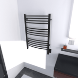 Amba Jeeves CCMB Towel Warmer with 13 Curved Bars, Matte Black Finish
