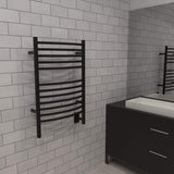 Amba Jeeves ECMB Curved Towel Warmer with 12 Bars, Matte Black Finish