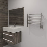 Amba Jeeves HCB Curved Towel Warmer with 7 Bars, Brushed Finish