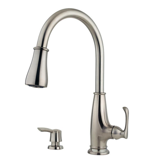 Pfister LF-529-7AYS Ainsley Kitchen Faucet with Soap Dispenser, Stainless Steel
