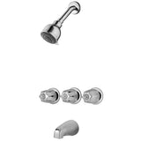 Pfister LG01-3120 Tub and Shower Faucet with Metal Knob Handles in Polished Chrome