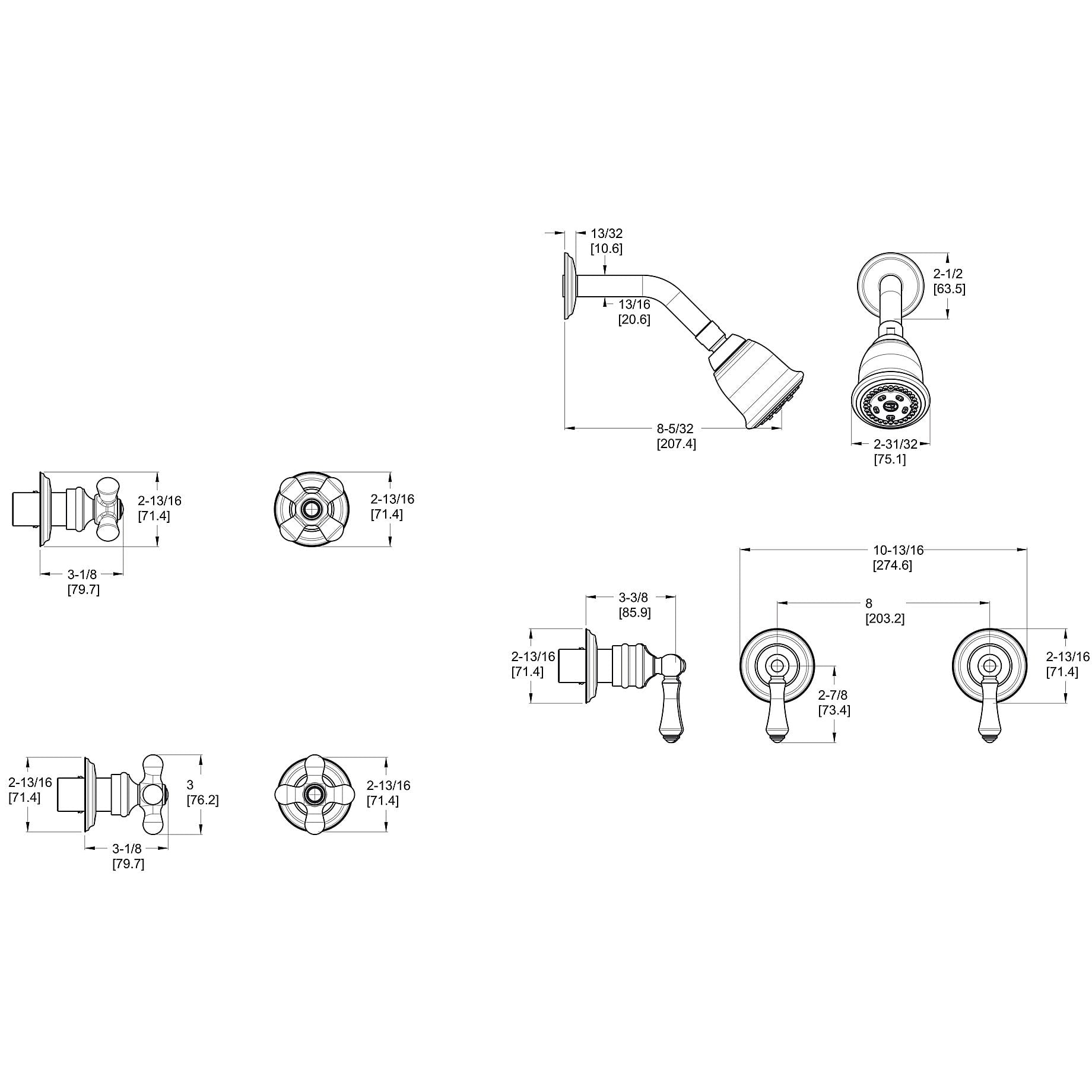 Pfister LG07-81BC 2-Handle Shower Only Faucet With Metal Lever deals Handles