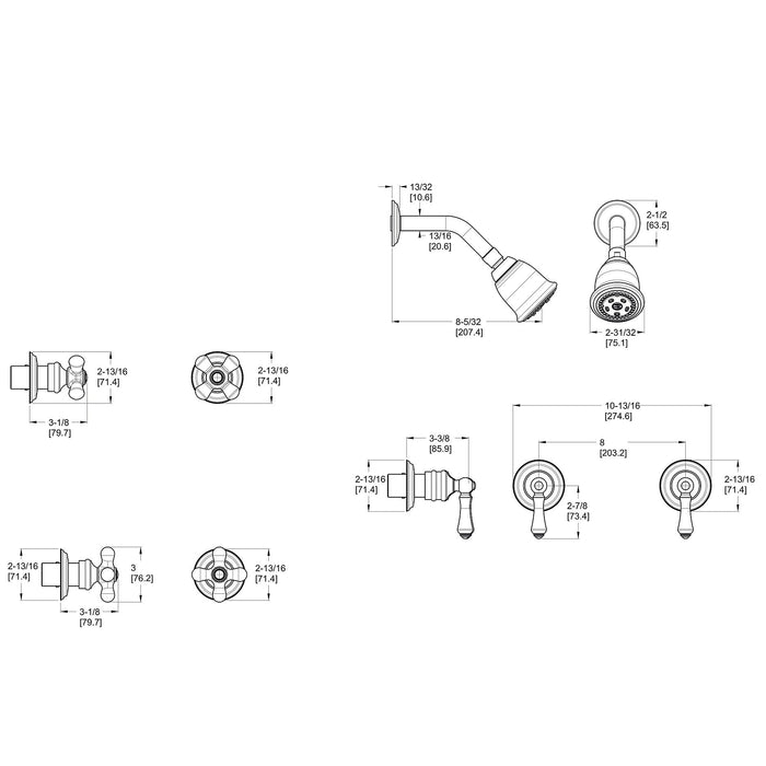 Pfister LG07-8CBC 07 Series Two Handle Shower Trim, Chrome