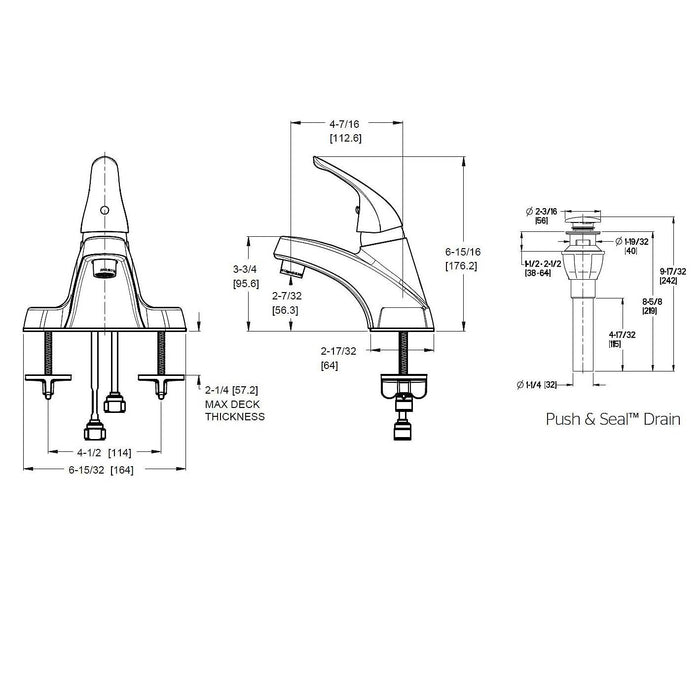 Pfister LG142-800Y Pfirst Single Control 4" Bathroom Faucet, Tuscan Bronze