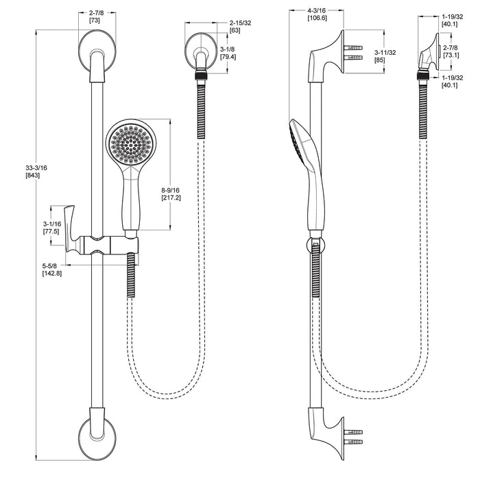Pfister LG16-3RHB Rhen Handheld Shower with Slide Bar in Matte Black