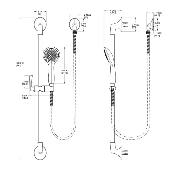 Pfister LG16-3RHBG Rhen Handheld Shower with Slide Bar in Brushed Gold