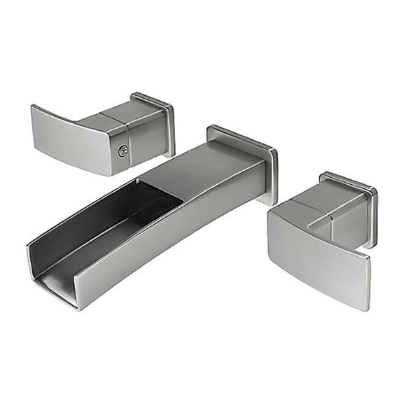 Pfister LG49-DF1K Kenzo Double Handle Wall Mount Bathroom Faucet in Brushed Nickel