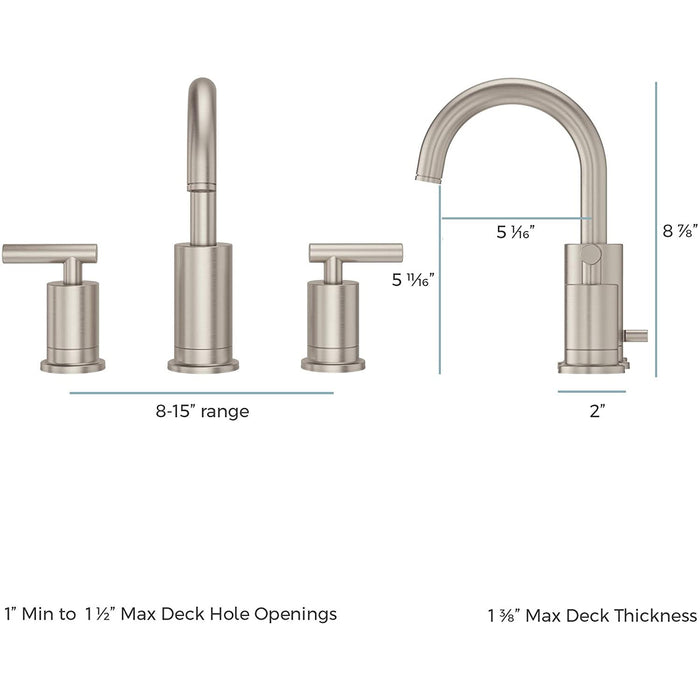 Pfister LG49-NC1B Contempra 8" Widespread Bathroom Faucet in Matte Black