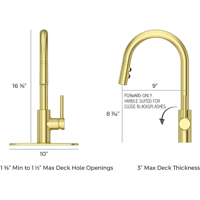 Pfister LG529SABG Stellen 1-Handle Pull Down Kitchen Faucet, Brushed Gold
