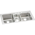 Elkay LGR43223 Lustertone Stainless Steel 43" x 22" x 10", Triple Bowl Top Mount Kitchen Sink