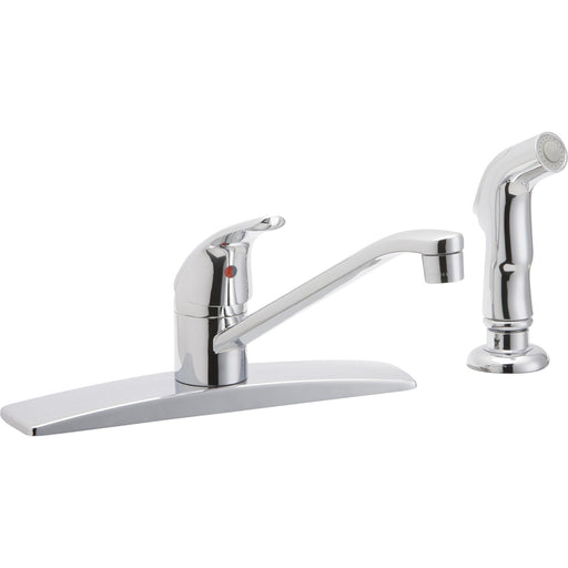 Elkay LK2478CR Everyday Three Hole Deck Mount Kitchen Faucet with Side Spray Chrome