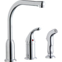Elkay LK3001CR Kitchen Deck Mount Faucet, Remote Lever Handle and Side Spray Chrome