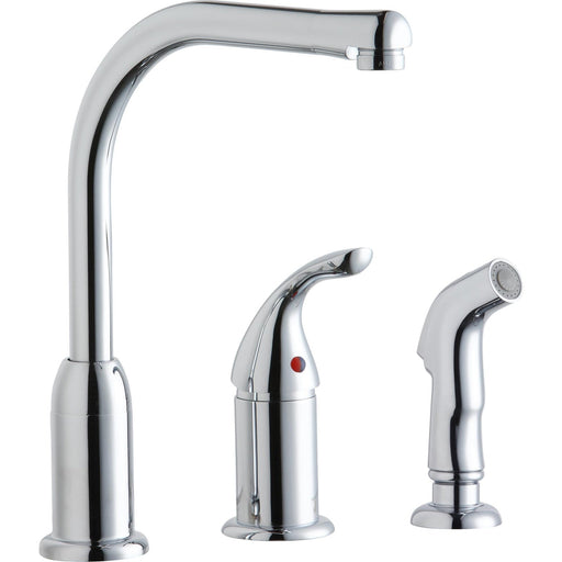 Elkay LK3001CR Kitchen Deck Mount Faucet, Remote Lever Handle and Side Spray Chrome