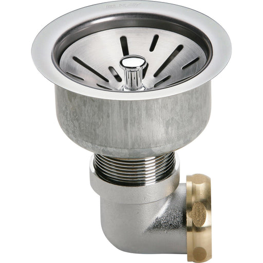 Elkay LK35L 3-1/2" Drain Fitting Type 304 Body, Strainer Basket Tailpiece and Elbow