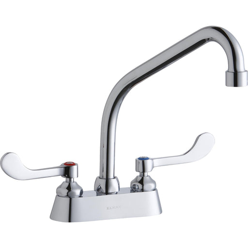 Elkay LK406HA08T4 4" Centerset, Exposed Deck Faucet, 8" High Arc Spout 4" Chrome