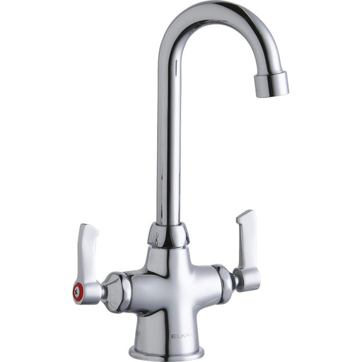 Elkay LK500GN04L2 Single Hole, Concealed Deck Faucet, 4" Gooseneck Spout 2" Levers Chrome