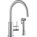 Elkay LK7922SSS Allure Single Hole Kitchen Faucet, Lever Handle and Side Spray Satin