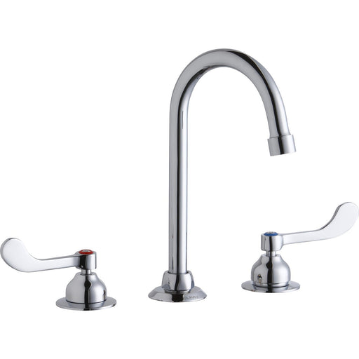 Elkay LK800GN05T4 8" Centerset, Concealed Deck Faucet, 5" Gooseneck Spout 4" Chrome