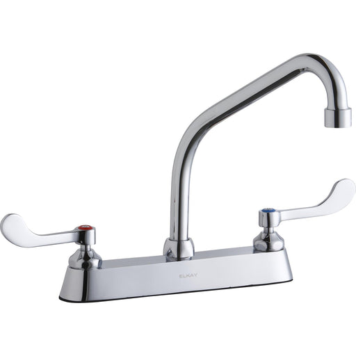 Elkay LK810HA08T4 8" Centerset, Exposed Deck Faucet, 8" High Arc Spout 4" Chrome