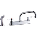 Elkay LK811AT08L2 8" Centerset, Exposed Deck Faucet, 8" Arc Tube Spout, Side Spray Chrome