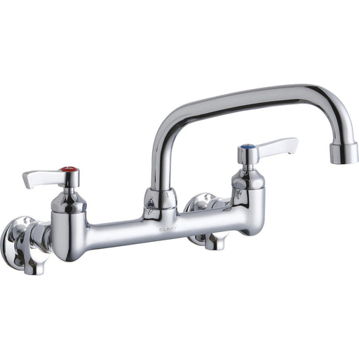 Elkay LK940AT08L2H Foodservice 8" Centerset Wall Mount Faucet, 8" Arc Tube Spout Chrome