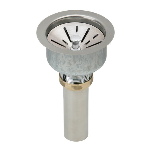 Elkay LK99S Deluxe 3-1/2" Drain, Satin Finish, Strainer Rubber Seal and Tailpiece