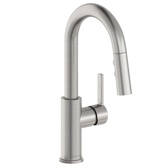 Elkay LKAV3032LS Avado Single Hole Bar Faucet with Pull-down Spray and Lever Handle in Lustrous Steel Finish