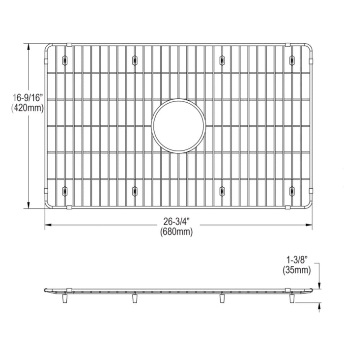 Elkay LKBG2616SS Stainless Steel 26-3/4" x 16-9/16" x 1-3/8" Bottom Sink Grid