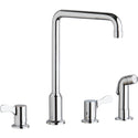 Elkay LKD2433C 8" Centerset Concealed Deck Mount Faucet, Arc Spout, Side Spray Chrome
