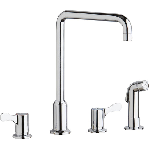 Elkay LKD2433C 8" Centerset Concealed Deck Mount Faucet, Arc Spout, Side Spray Chrome