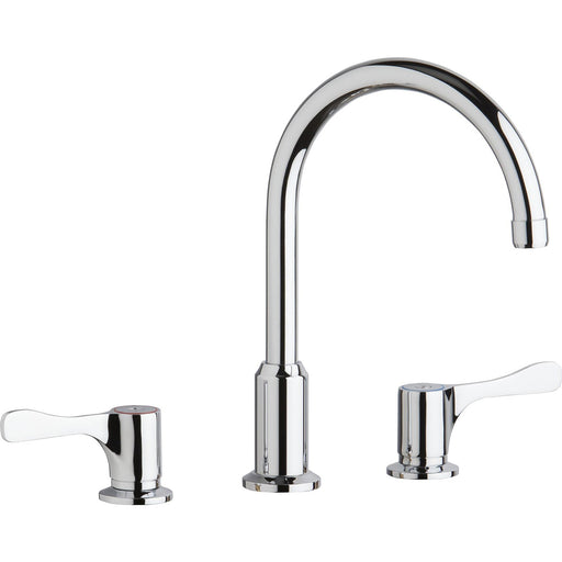 Elkay LKD2439BHC 8" Centerset Concealed Deck Mount Faucet, Arc Spout and 4" Levers Chrome
